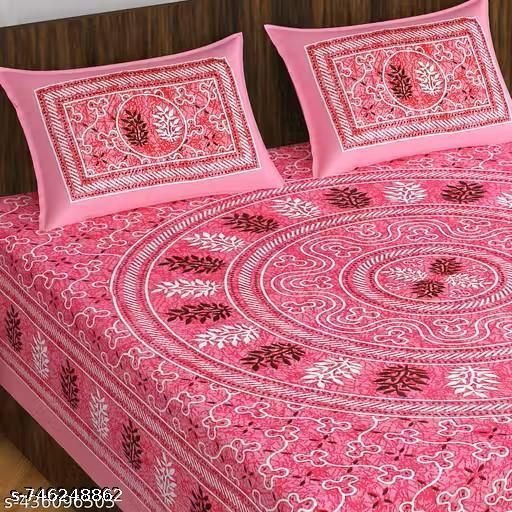 Rajasthani 100% Jaipuri Cotton Double Bedsheet with 2 Pillow Covers | Ethnic Mandala Print | Soft & Breathable | 3 Colors